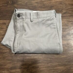 Lands End Traditional Fit Gray Pleated‎ Pants Men's Chinos